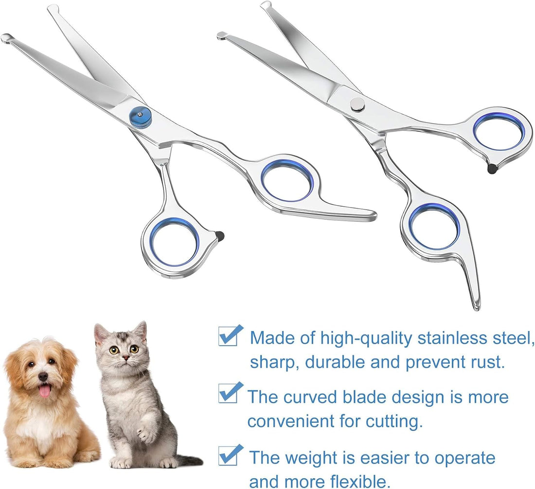 Pets vv 7.5" Curved Dog Grooming Scissors with Safety Round Tips