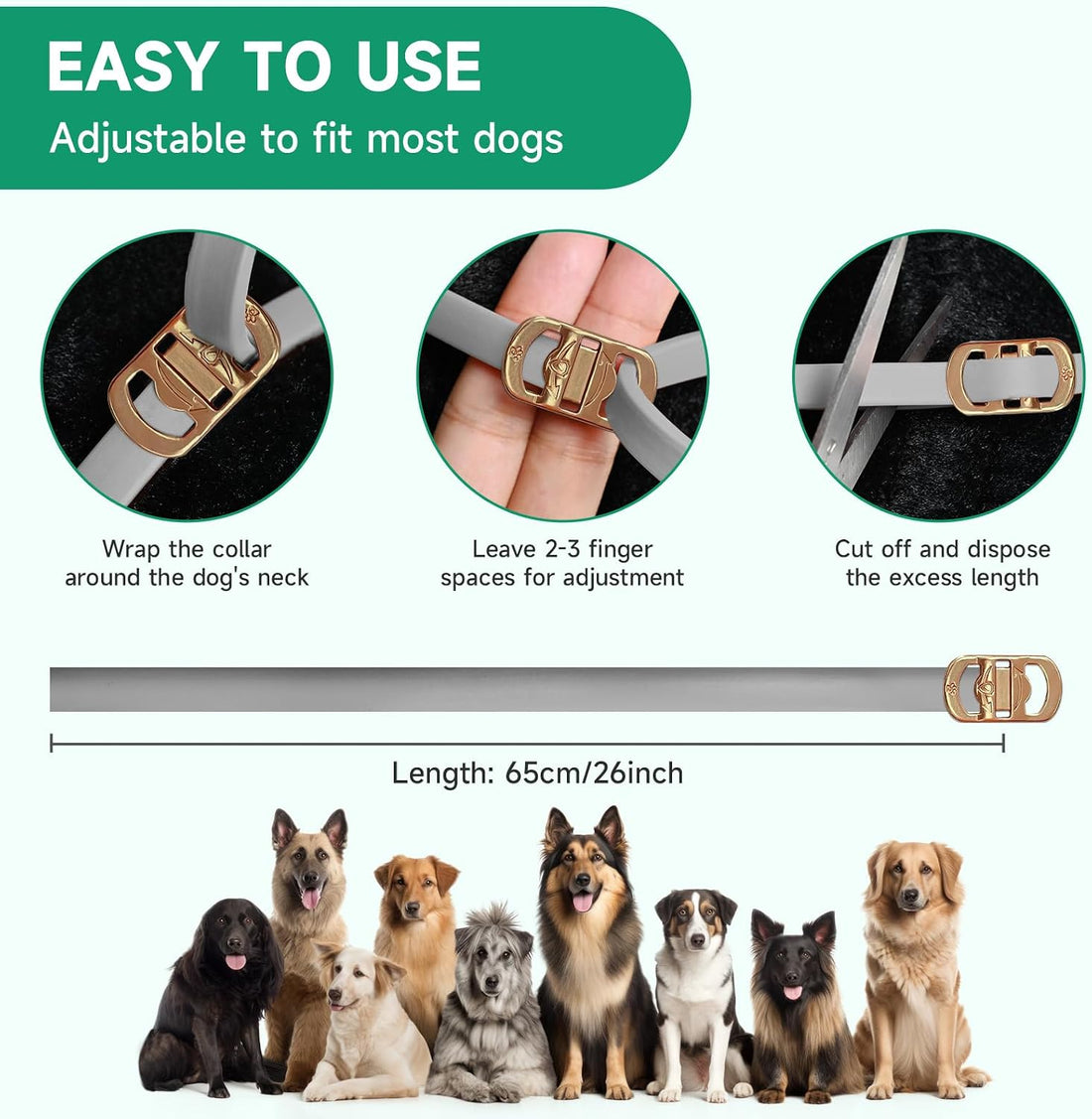 4 Pack Flea Collar for Dogs, 32 Months Flea and Tick Prevention