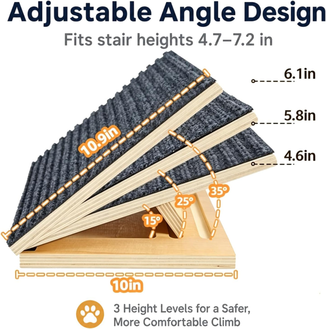 VKWJYOS Dog Ramp for Stairs, 2 Pack Foldable Stair Ramp for Dogs