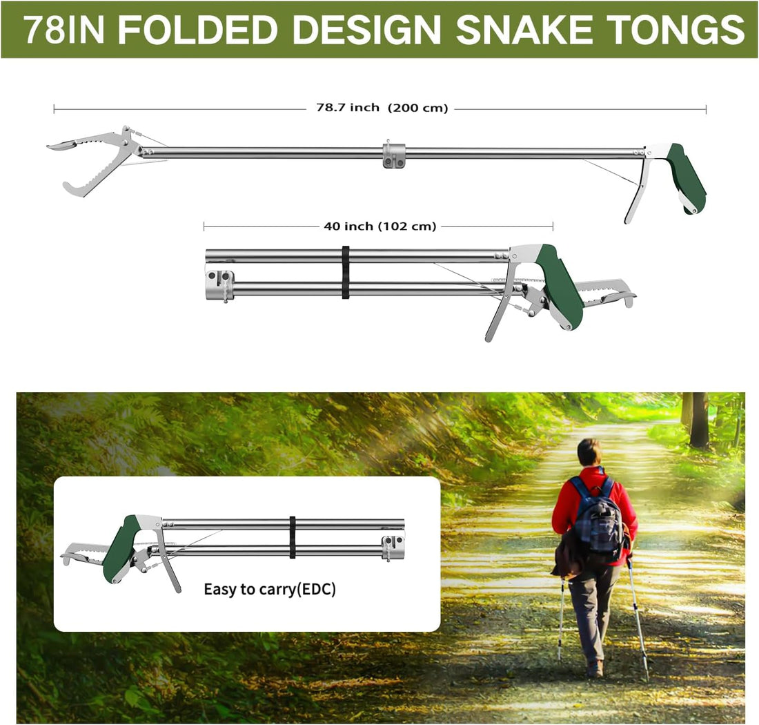 60" Snake Tongs Collapsible Grabber
