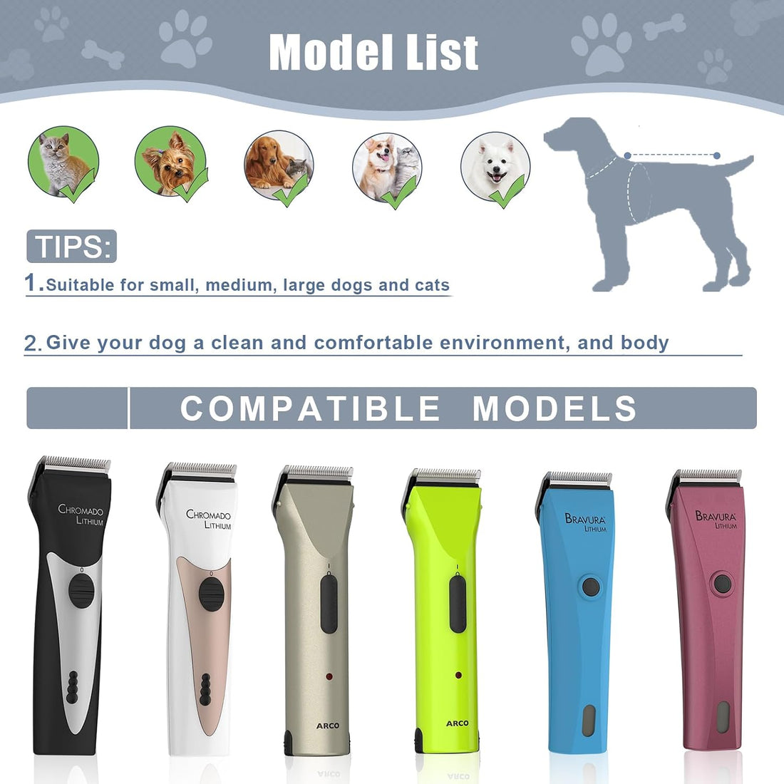 3PCS 5 in 1 Replacement Blades Compatible with Wahl Bravura Clipper
