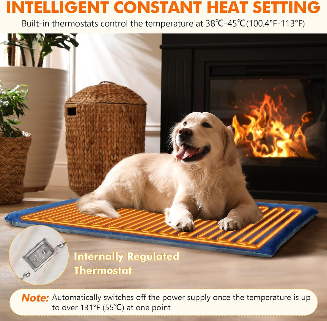 Pecute Pet Heating Pad for Cat Dog, Outdoor & Indoor Reversible Use