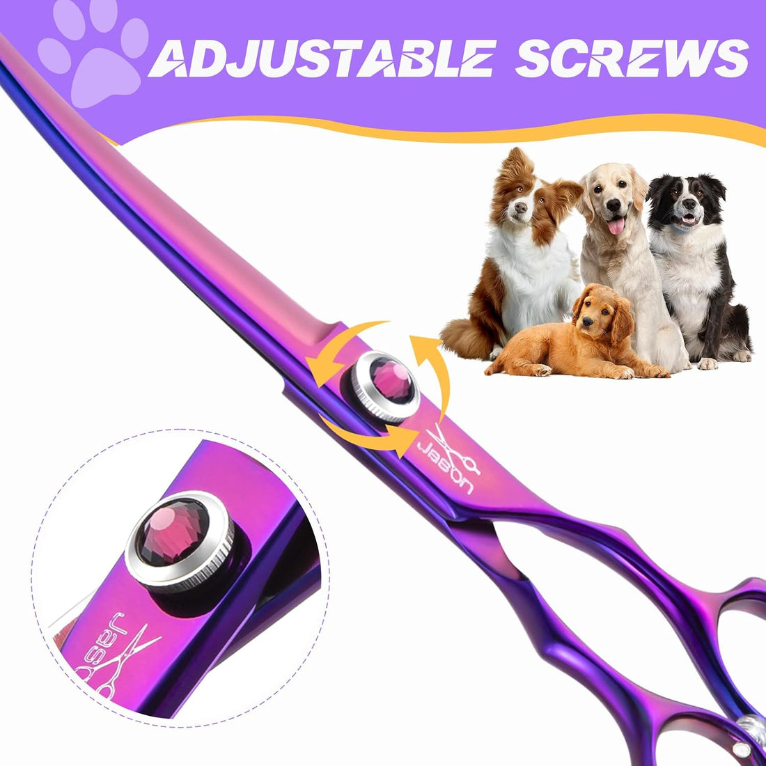 JASON Curved Dog Grooming Scissors
