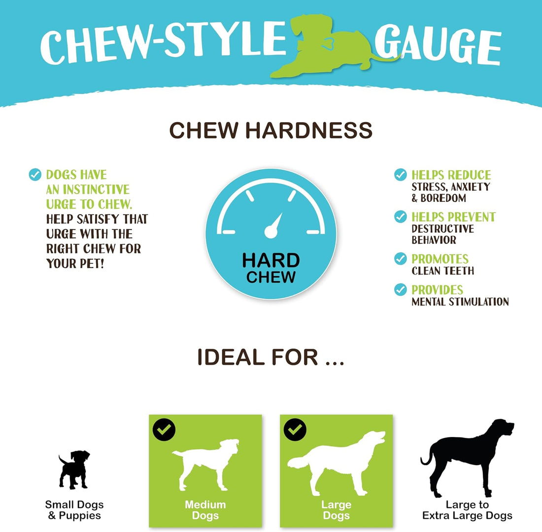 Raw Paws 8-Inch Compressed Rawhide Bones for Dogs, 10-Count