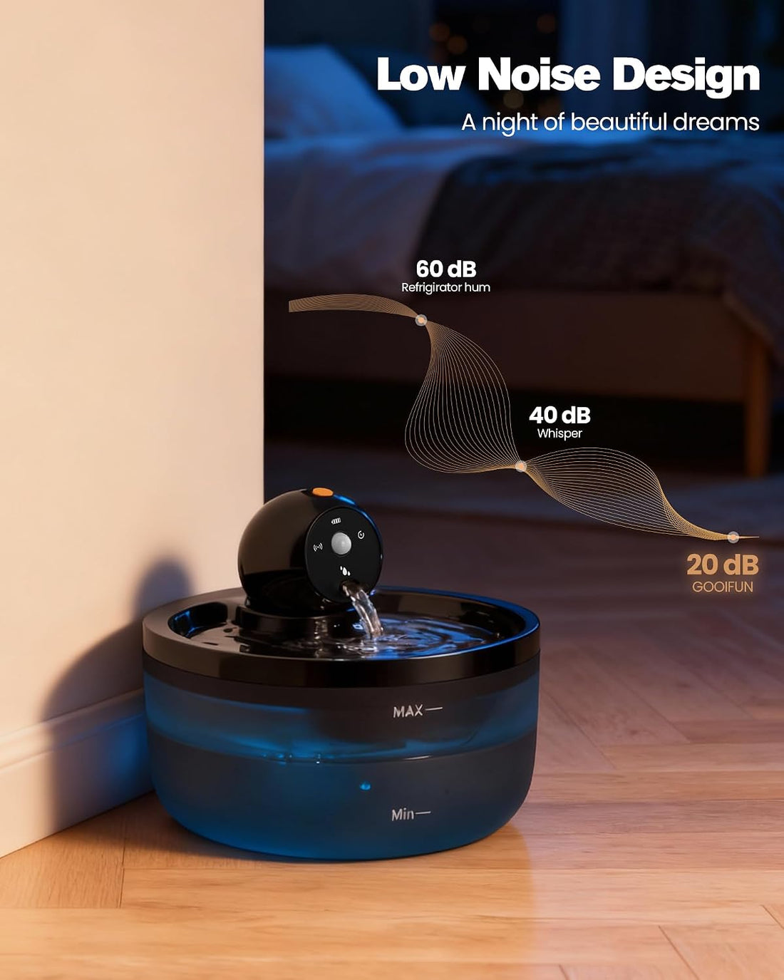 Cat Water Fountain Wireless Cordless: Cat Fountain Battery Operated