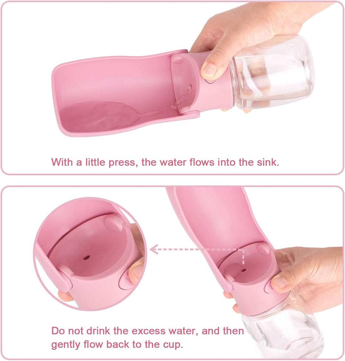 Portable Dog Water Bottle, Foldable Dog Water Bottle Leak Proof