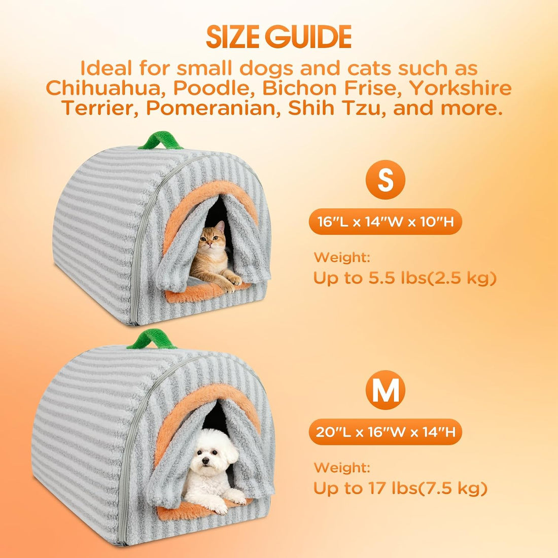Dog House Indoor for Small Dogs & Cats, 2-in-1 Enclosed Dog Bed