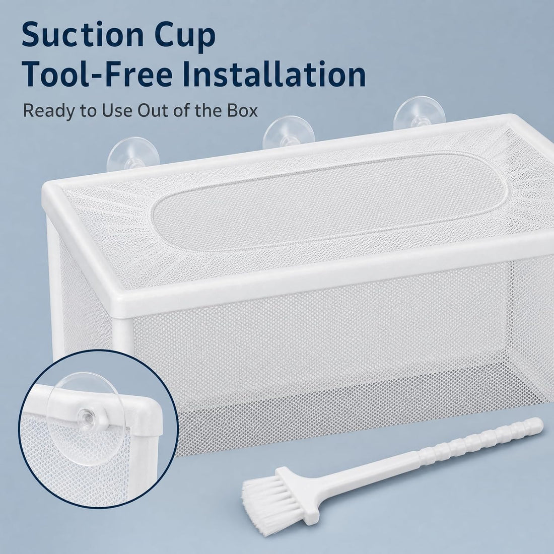 SNJORT Fine Mesh Fry Breeder Box 2 Pack with Cleaning Brush