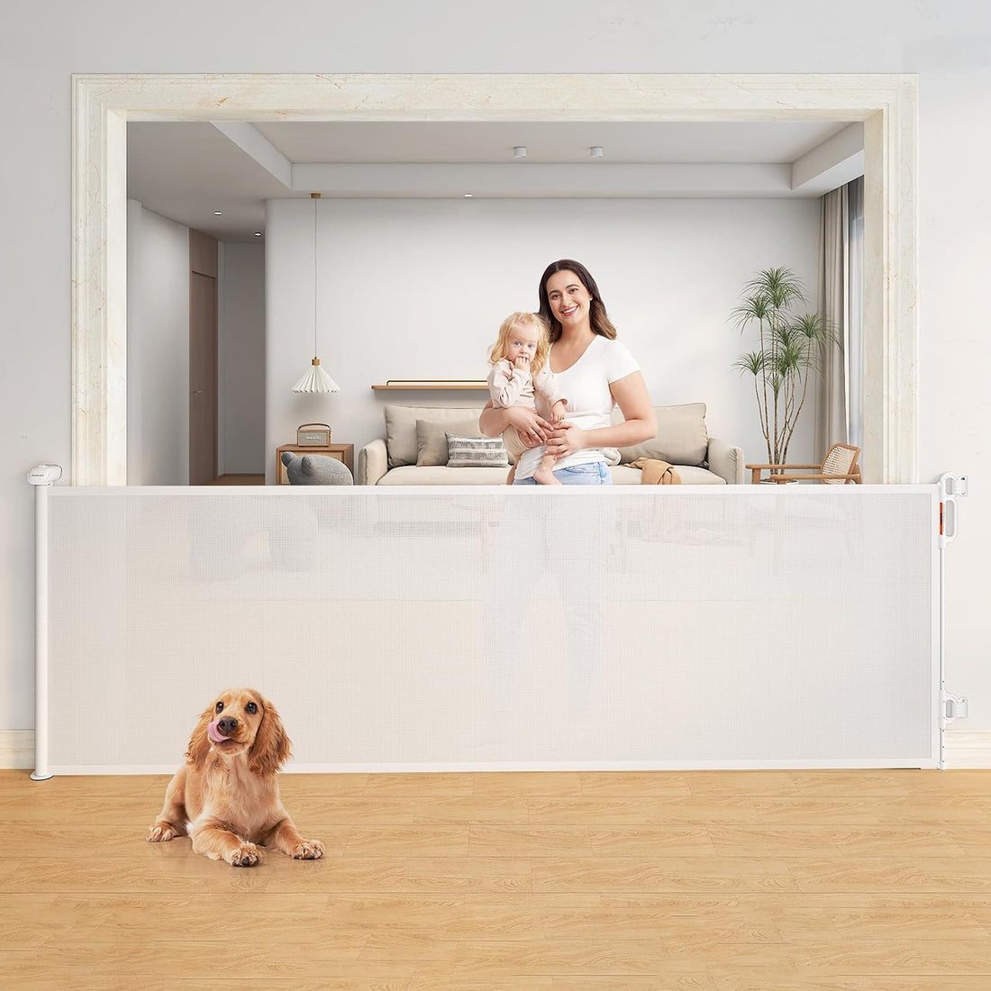 Momcozy Retractable Easy-to-Use Mesh Baby Gate