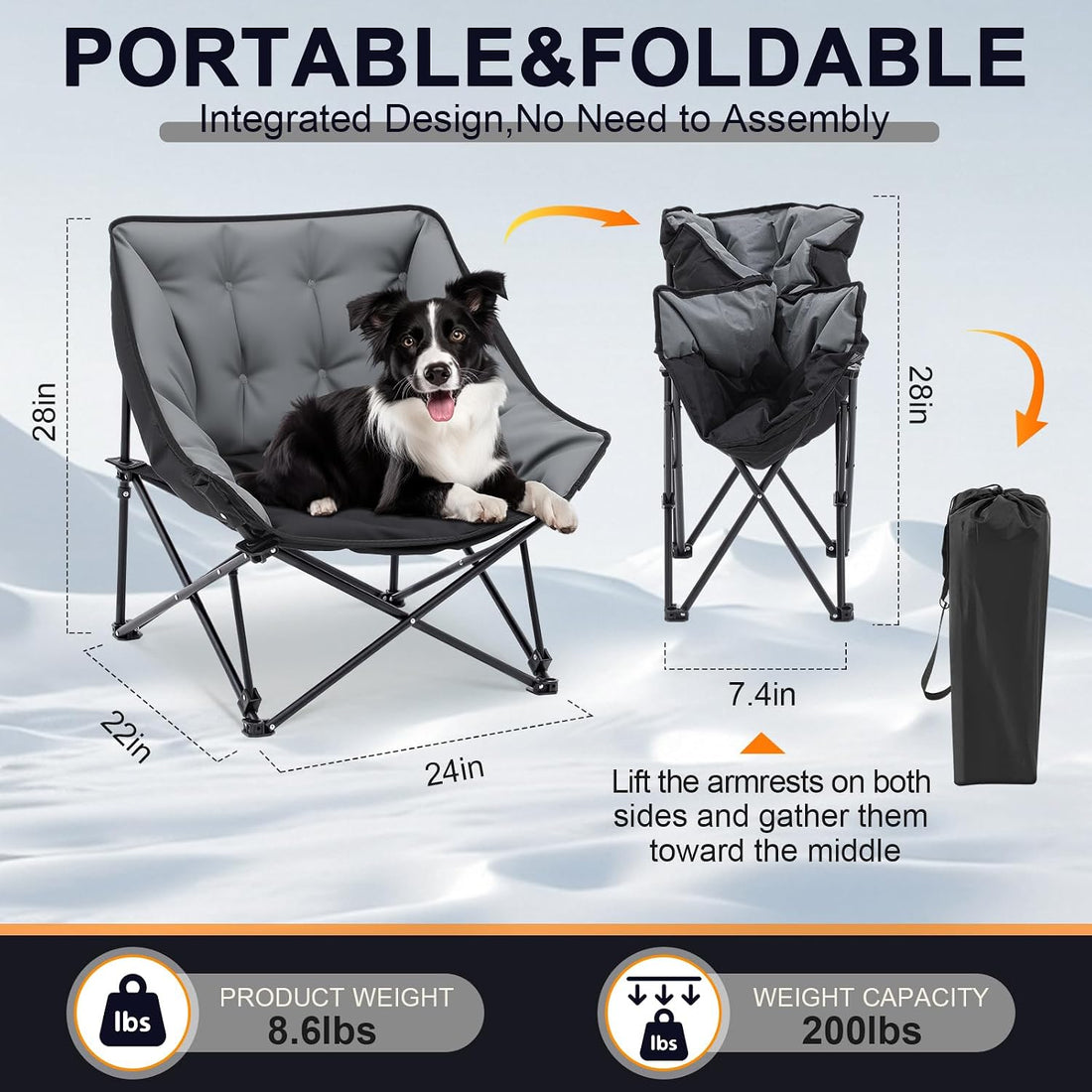 AceOrbit Folding Camping Chair for Dog