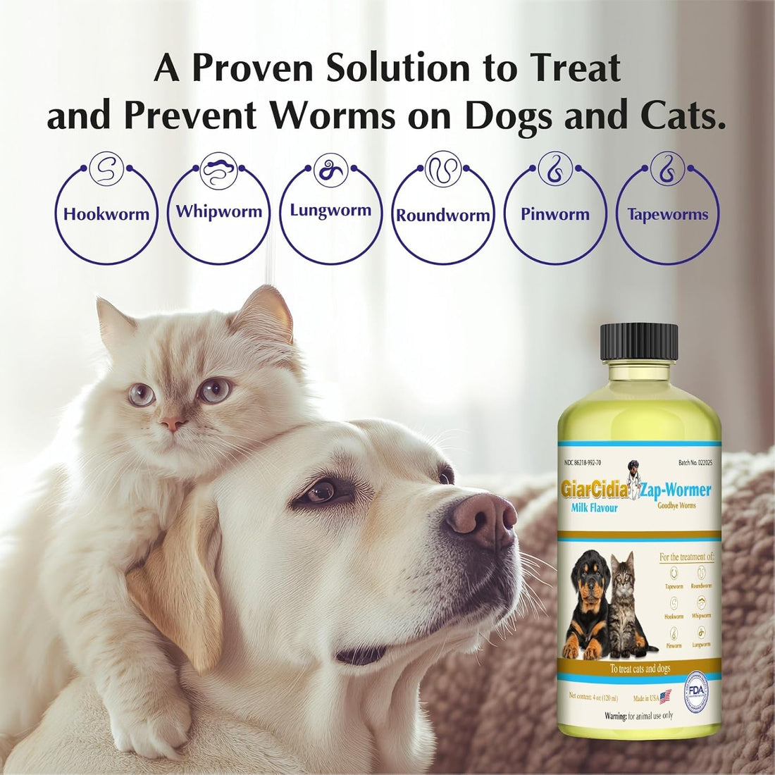 No More Worms in Cats and Dogs- Dewormer for Cats and Dewormer