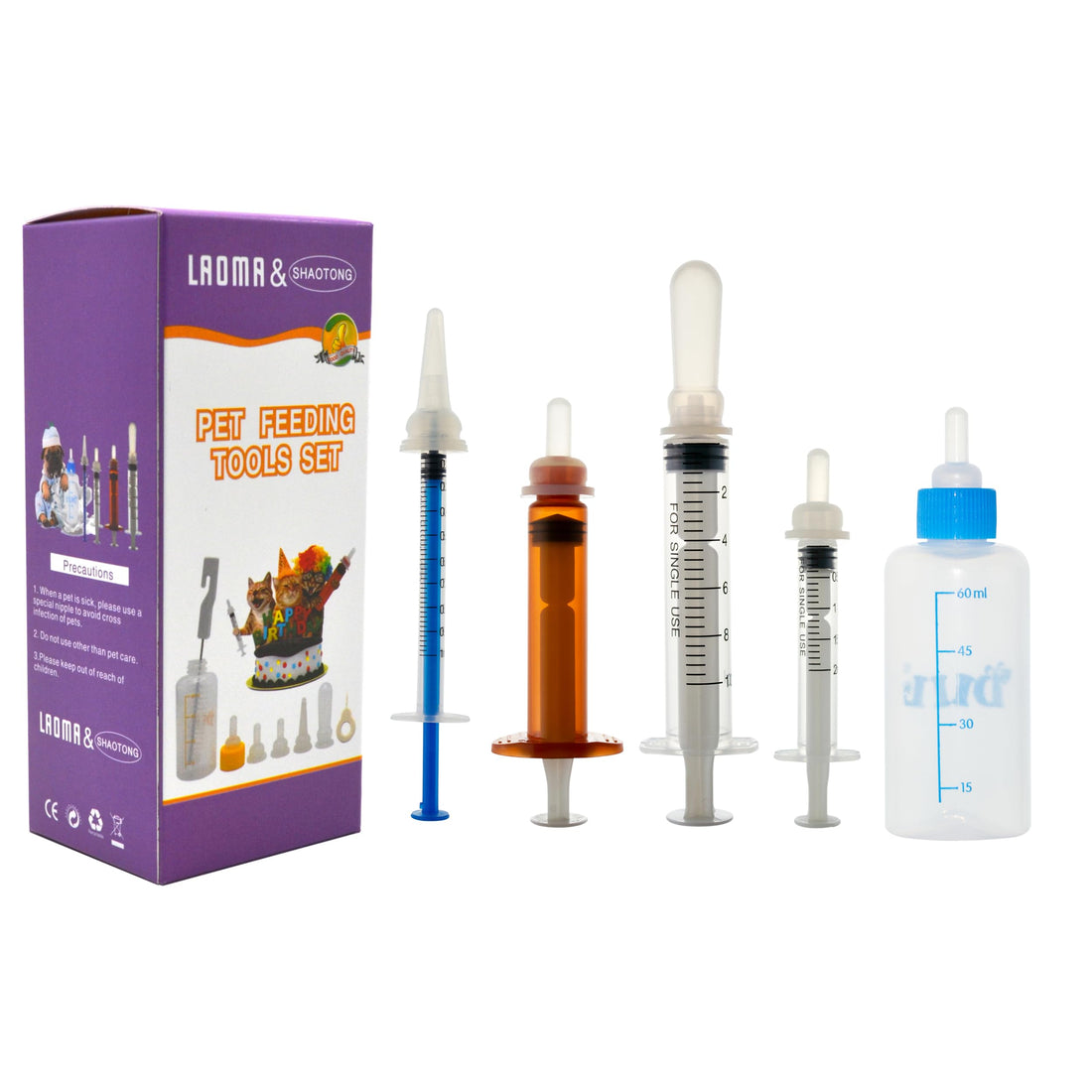 Kitten Bottles for Nursing. Pet Puppy Bottles. Dog and cat and Wild