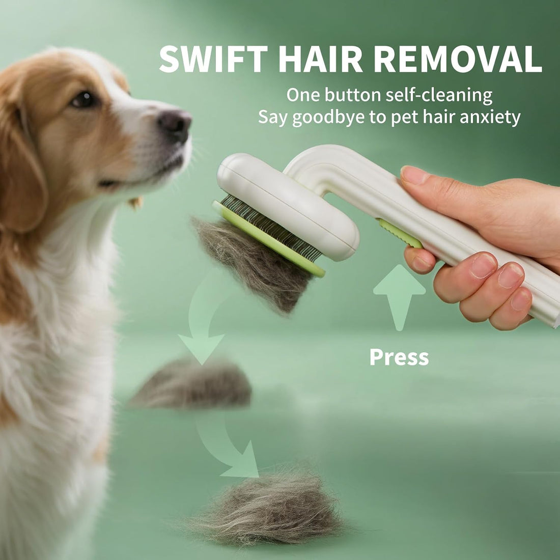 VIOJOJO Cat Brush Dog Brush with Release Button for Shedding