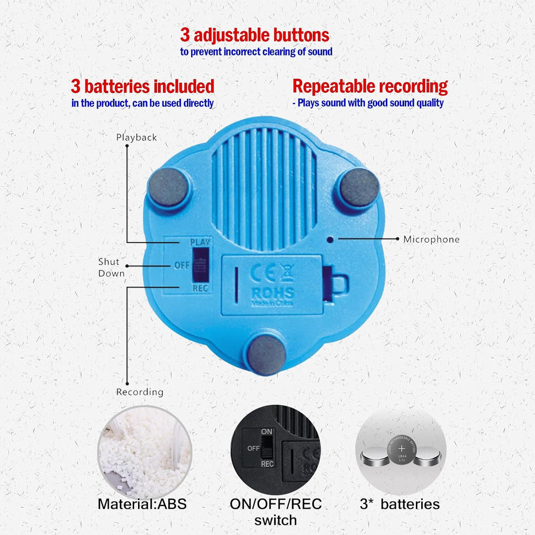 Dog Buttons for Communication, 9pcs Recordable Talking Buttons Set