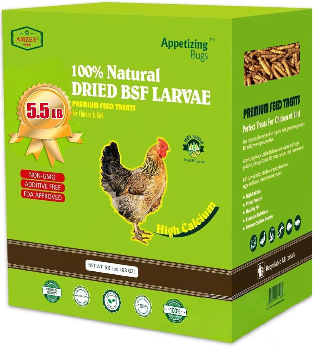 Amzey 11 LB Dried Black Soldier Fly Larvae