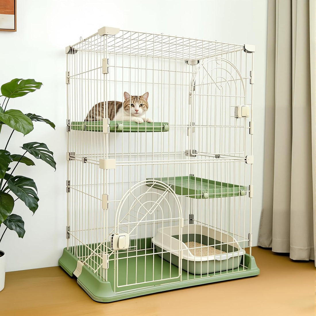 Cat Cage for Indoor Cats, DlY Catio & Cat Playpen with Escape-Proof