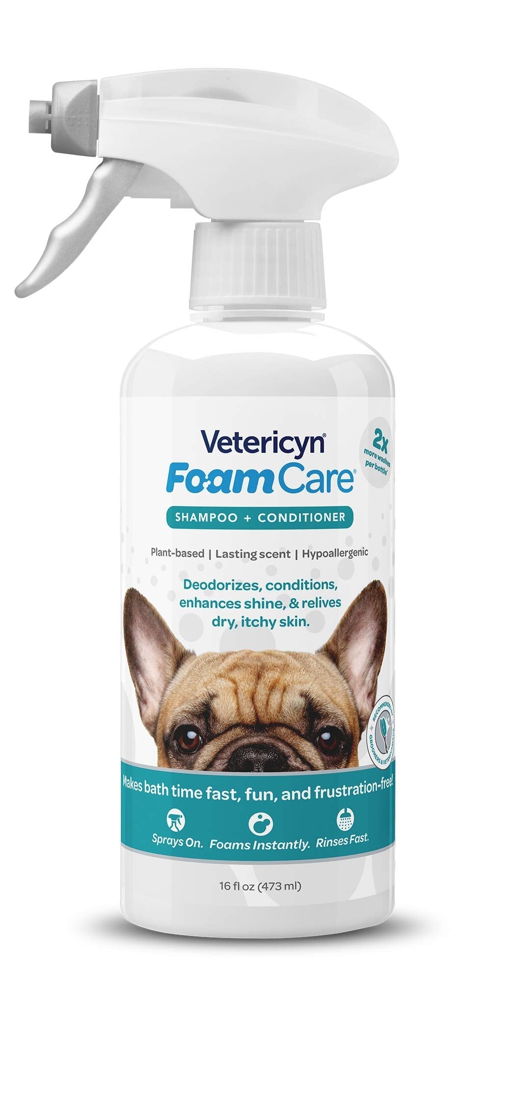 Vetericyn FoamCare Dog Shampoo and Conditioner - Instant Foaming