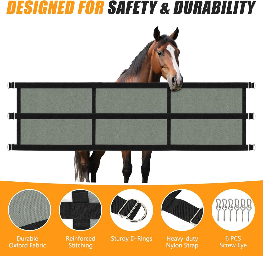Horse Stall Guard 35.5-47In Aisle Guard Adjustable Horse Stall Gate