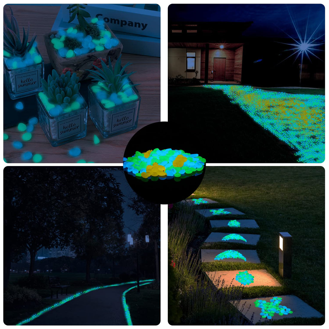 900pcs Glow in The Dark Rocks Outdoor Decorations Stones Small