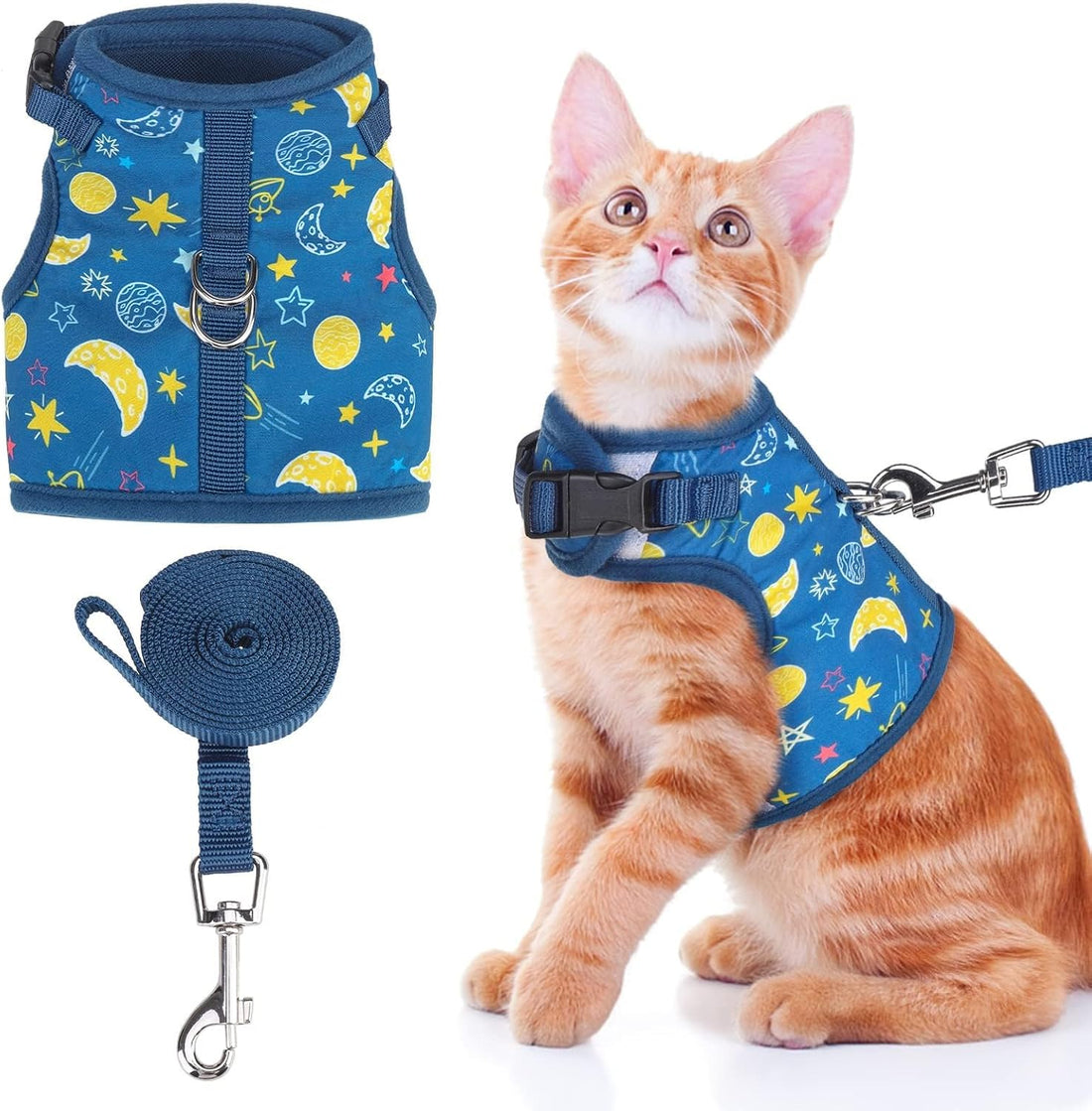 BINGPET Cat Harness and Leash Set, Escape Proof and Adjustable