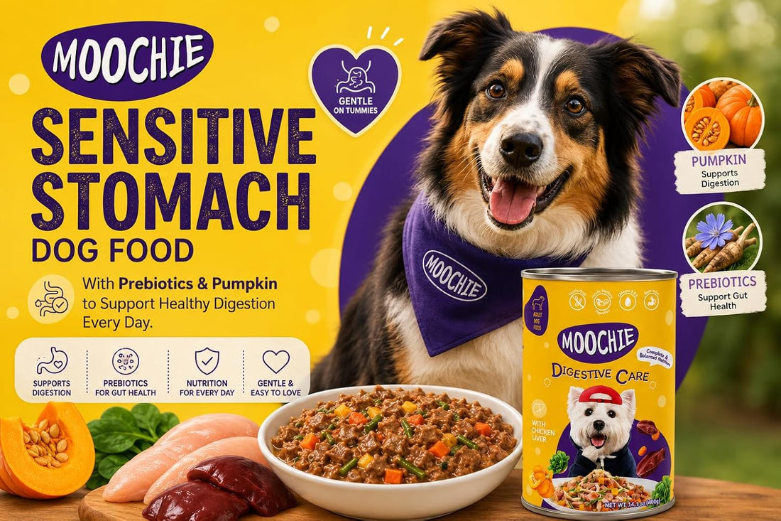 MOOCHIE Digestive Care Wet Dog Food for Small Breeds, Chicken & Beef