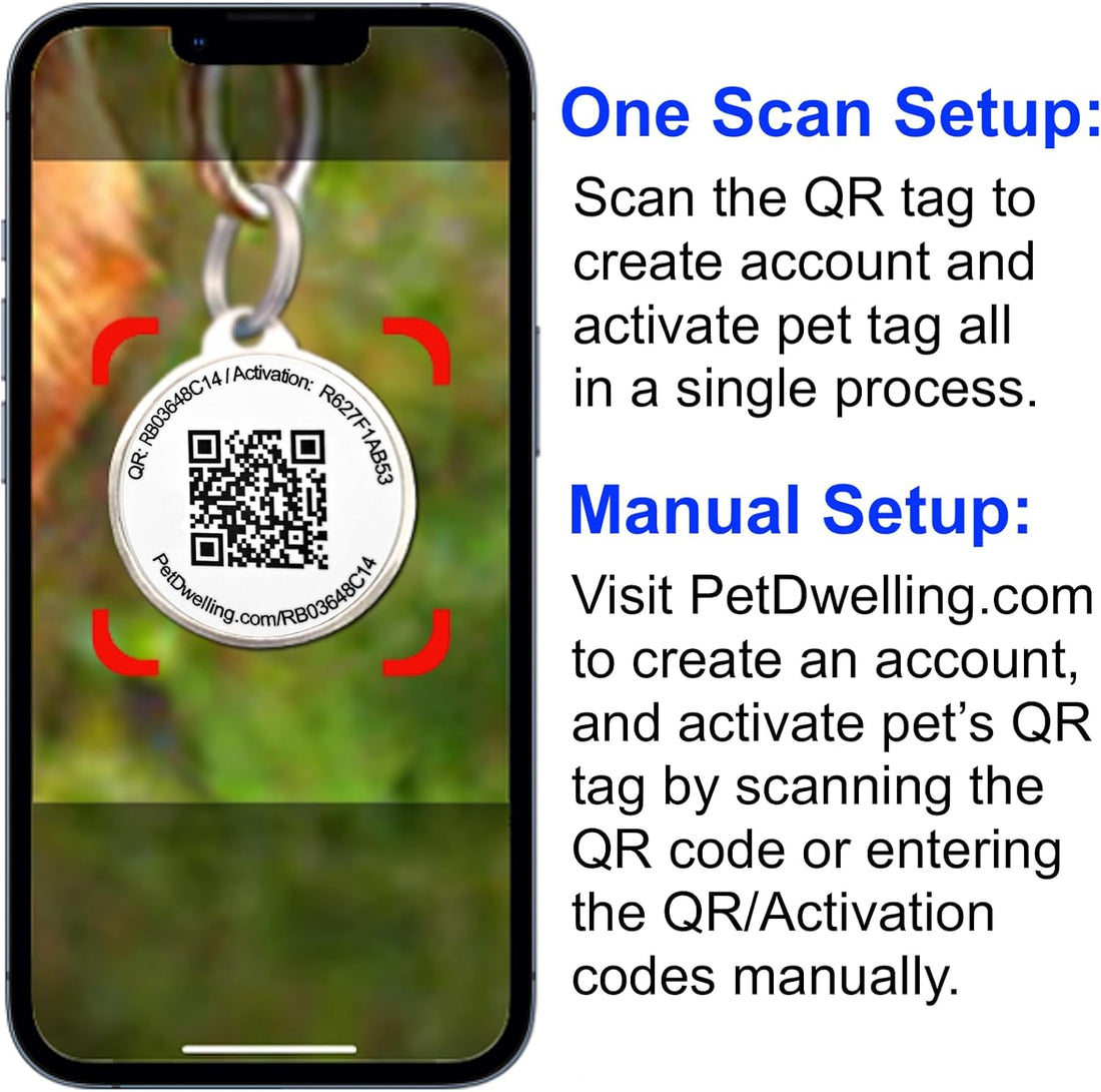 Pet Dwelling Easy Scan QR Code Pet ID Tag for Dogs & Cats