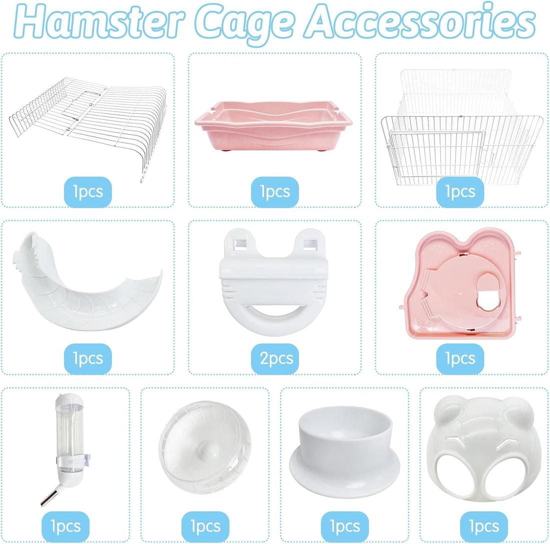 PINVNBY Dwarf Hamster Cage, Small Animal Cages