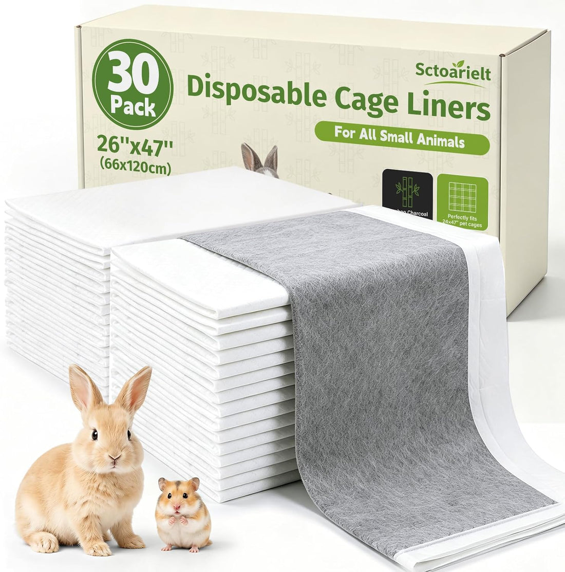 50 Pcs Disposable Guinea Pig Cage Liner Asorbent Potty Training Pee