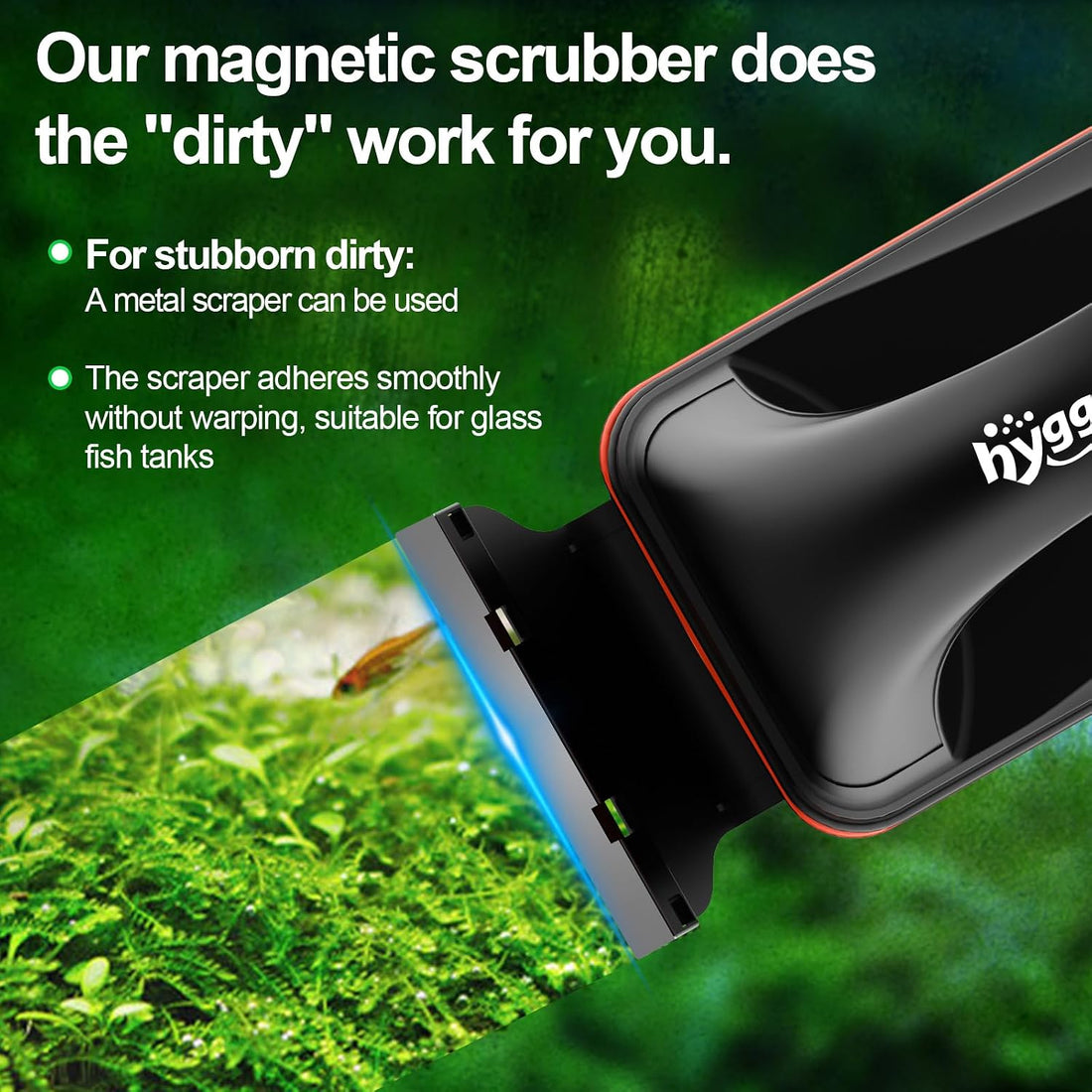 hygger Magnetic Aquarium Fish Tank Glass Cleaner,Detachable