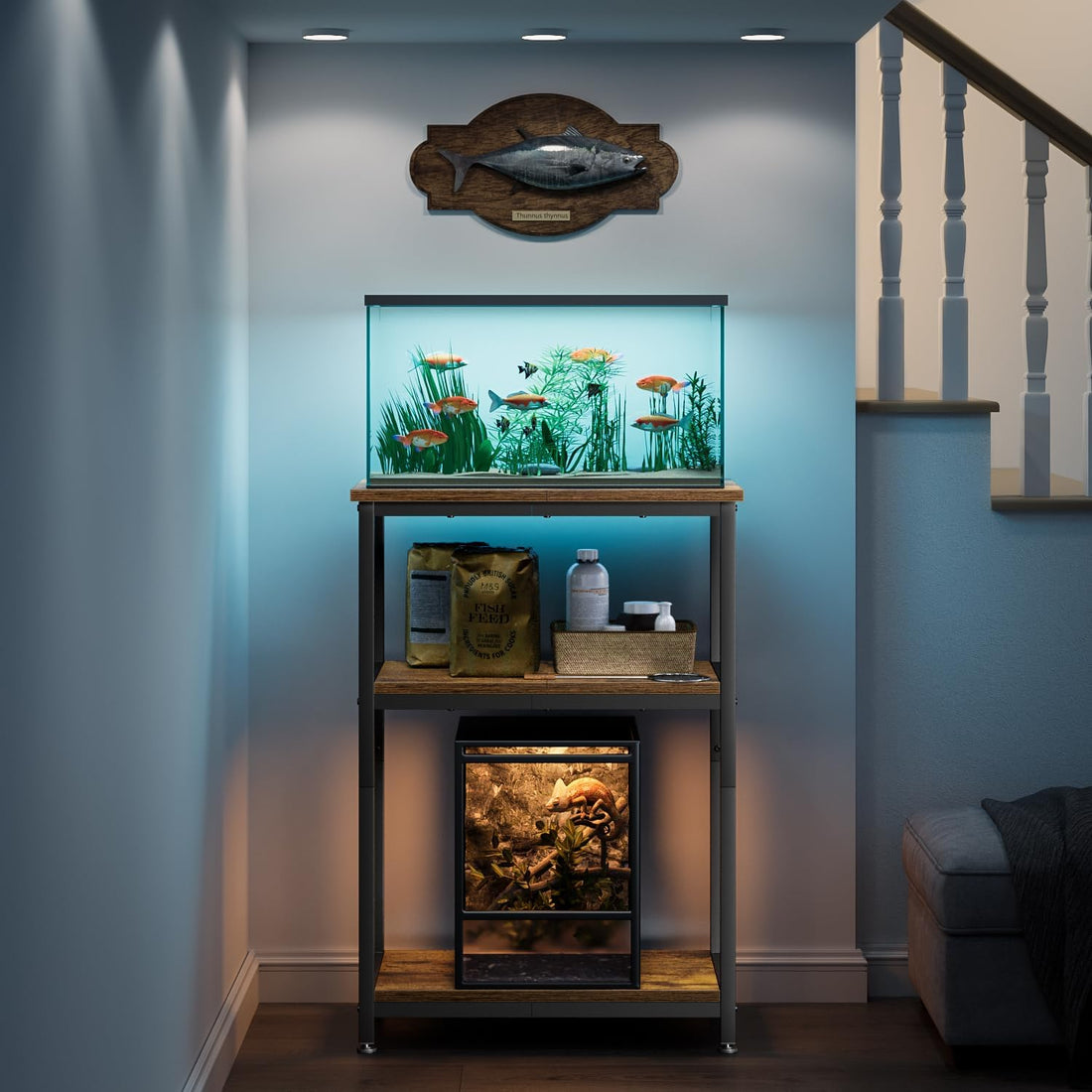 APPOLYN 40-50 Gal Aquarium Stand with Cabinet Storage