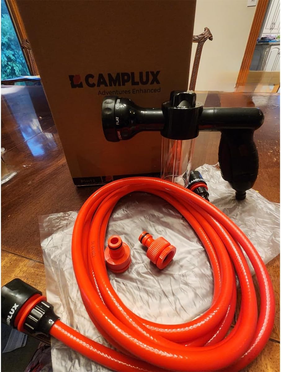 CAMPLUX Pet Washing Hose Attachment with Soap Dispenser, 11.48 FT Hose