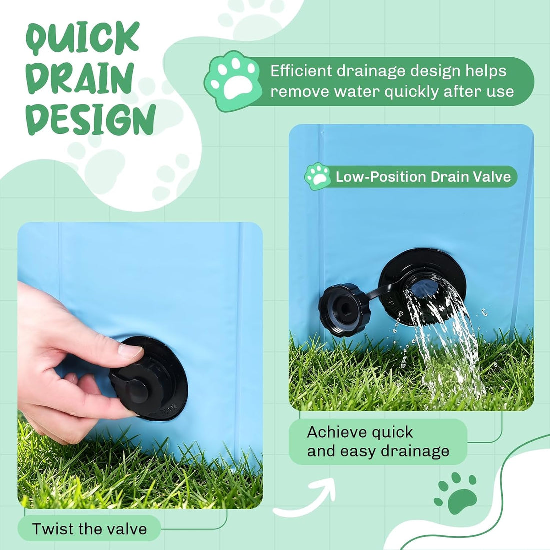 Foldable Dog Pool 47'' x 12''(120 x 30cm)
