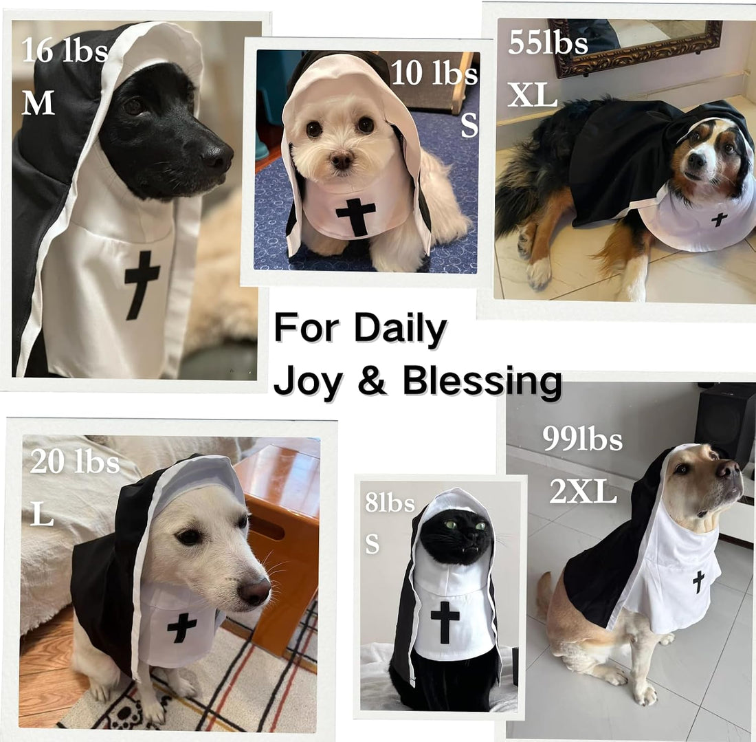 Cat/Dog Nun Costume Pet Clothing, Habit Outfit Halloween
