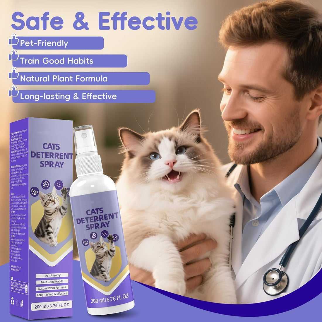 KTSAY Cat Deterrent Spray - Effective Repellent Spray for Furniture