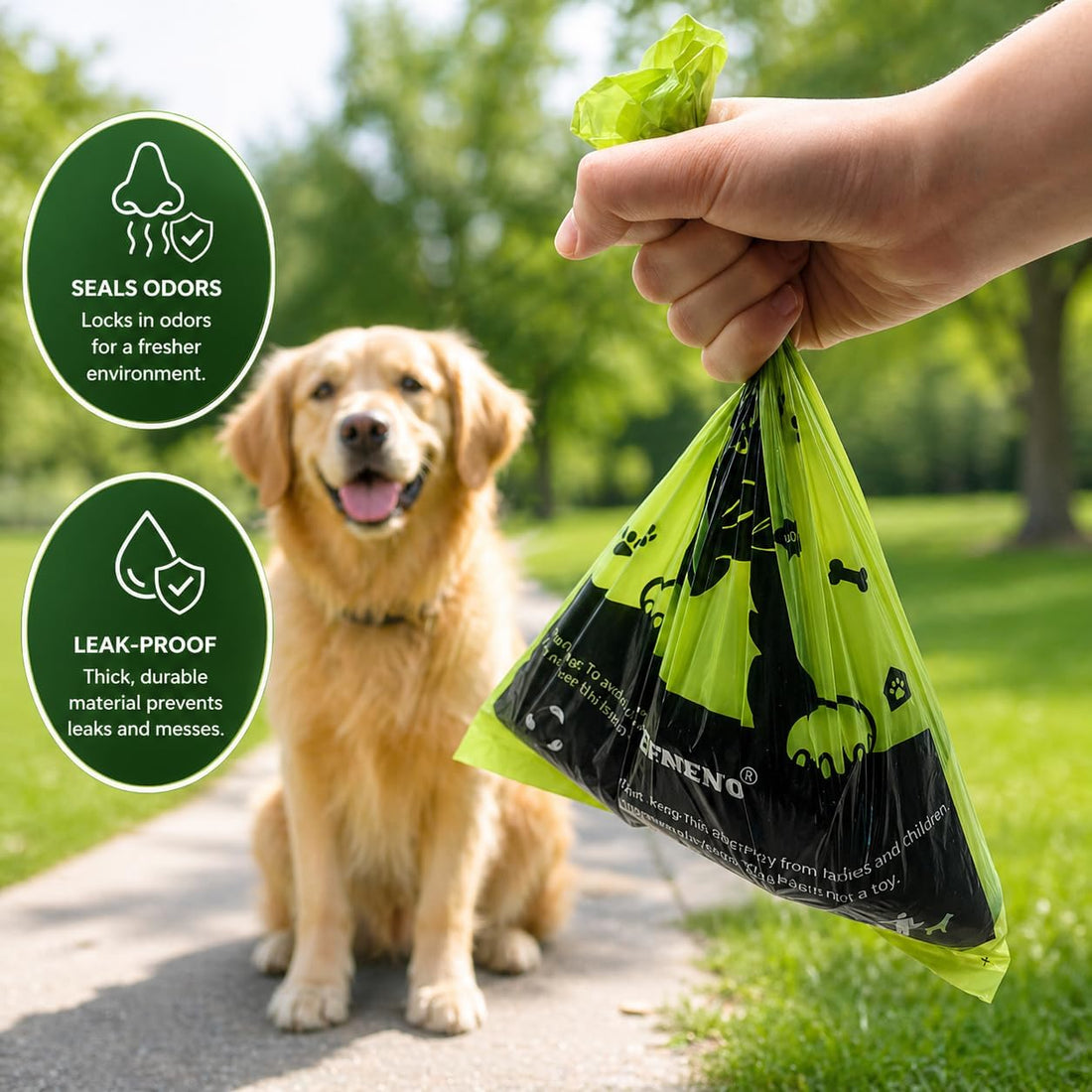 Doggy Poop Bags Biodegradable with Dispenser Eco-friendly Dog Waste
