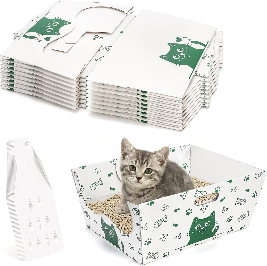 SOUJOY 8 Pack Disposable Cat Litter Box