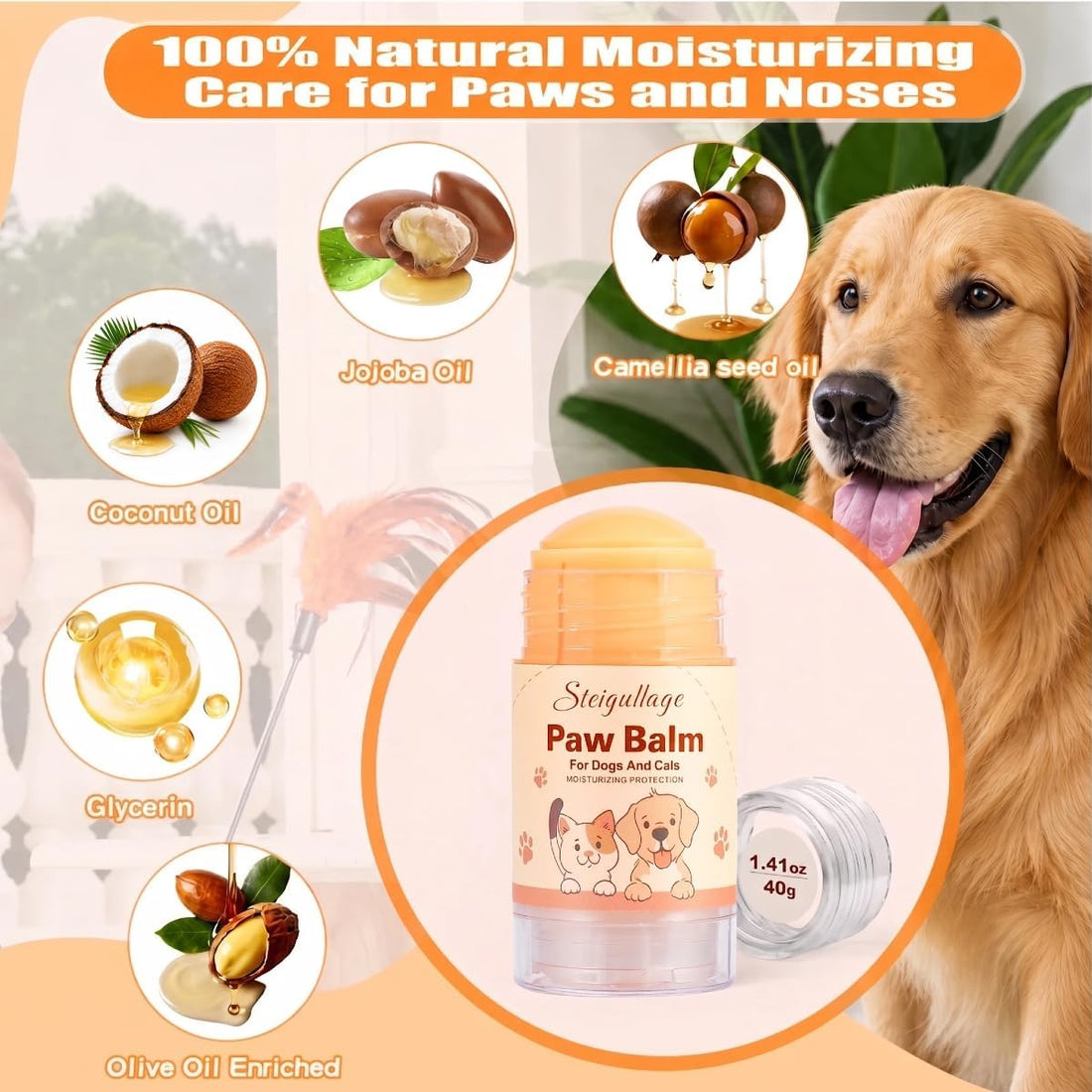 Dog Paw Balm & Nose Balm Stick for Dogs and Cats 1.41oz
