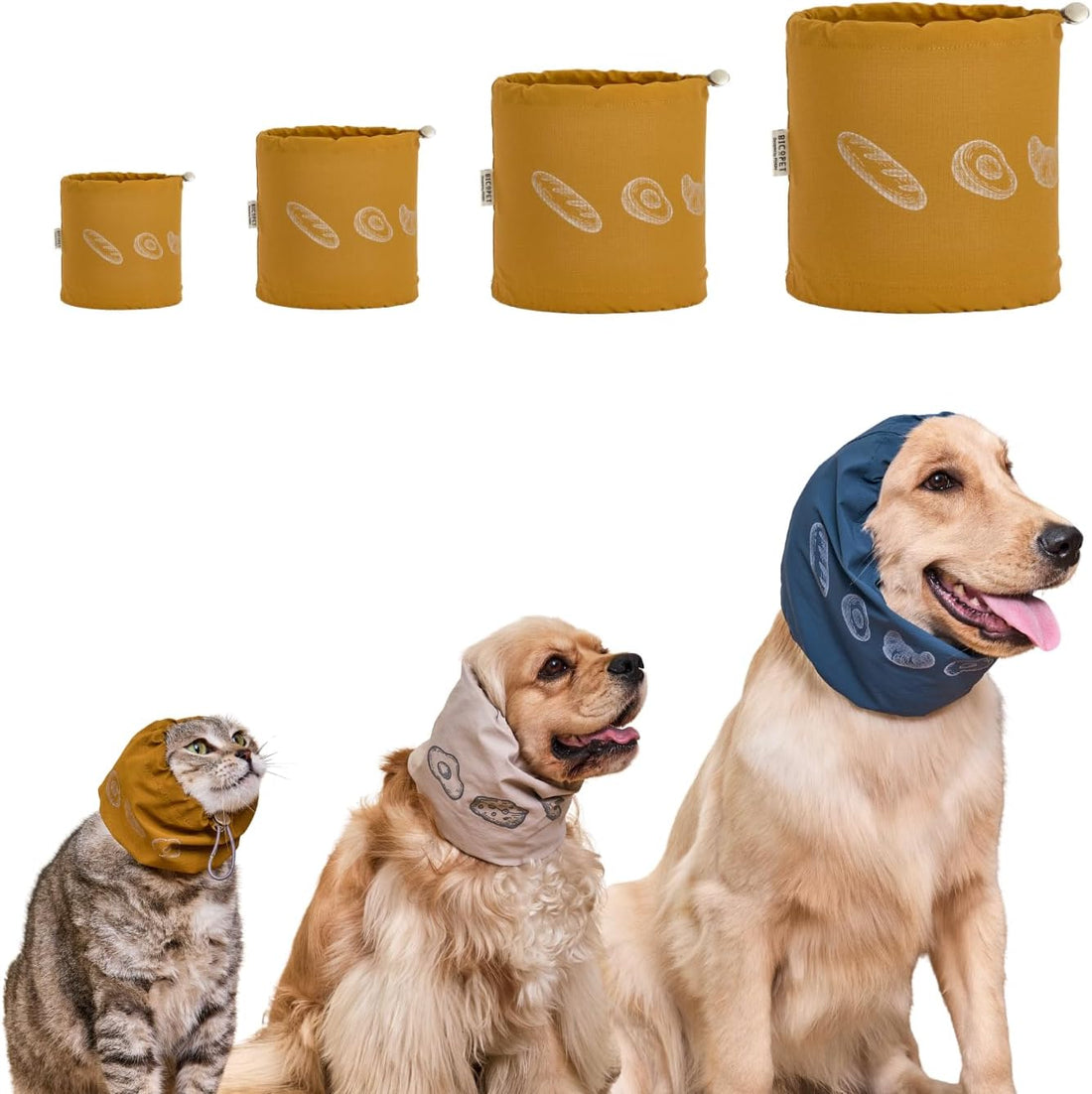 Dog Feeding Hood, Foggy Blue, S