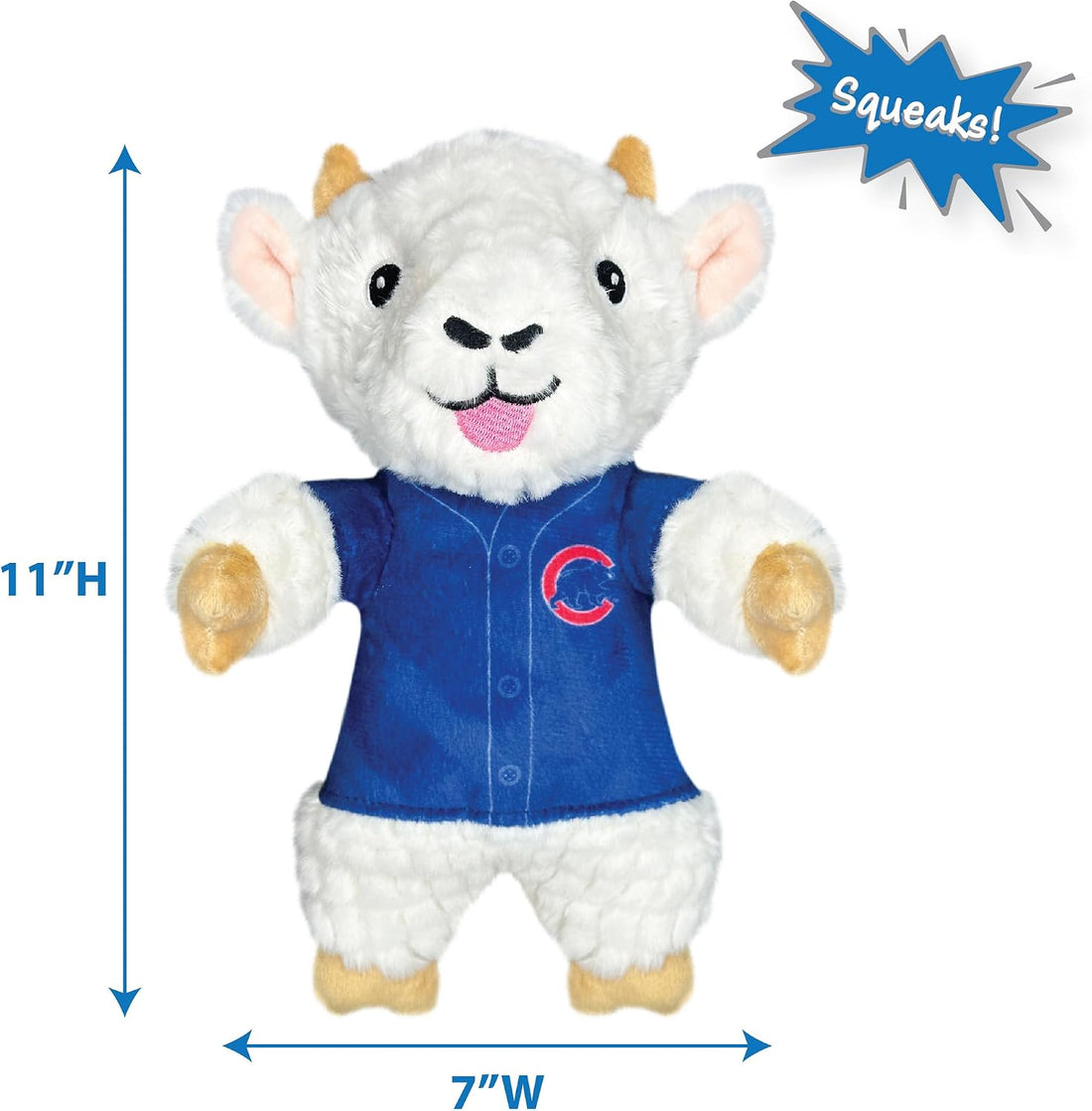 Pets First MLB Chicago Cubs Goat Plush Toy for Dogs and Cats
