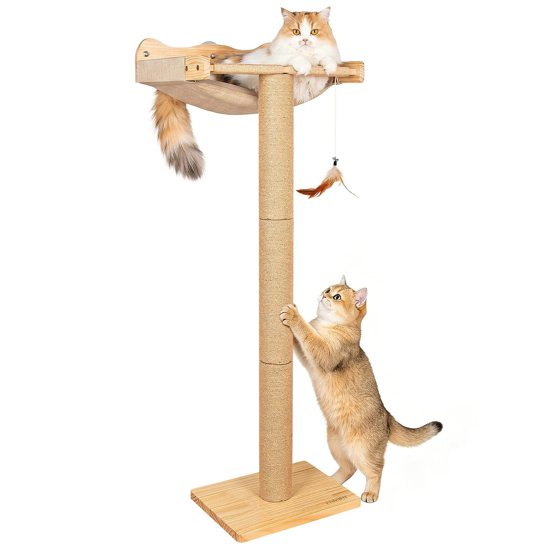 Cat Window Perch Hammock with 3-Piece Detachable Sisal Scratching