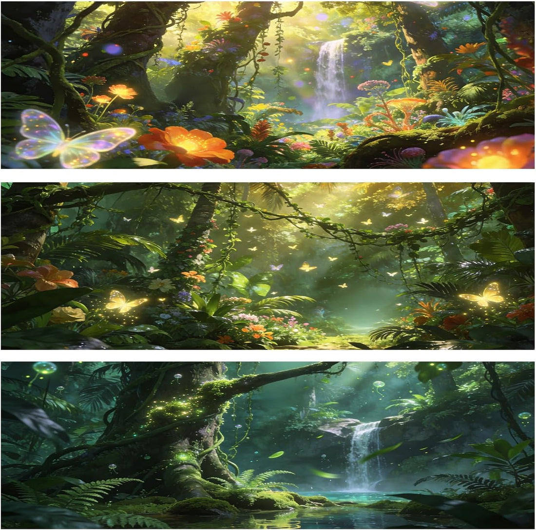 48"x24" Dream Forest Reptile Background Terrarium Background 3pcs