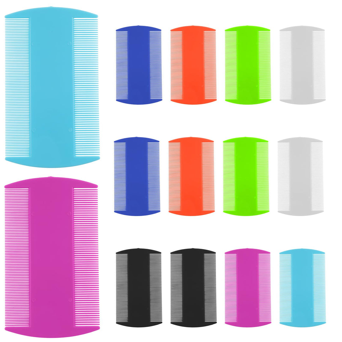 14 Pcs Lice Comb, Flea Comb, Double Sided Dandruff Comb, Cat Comb