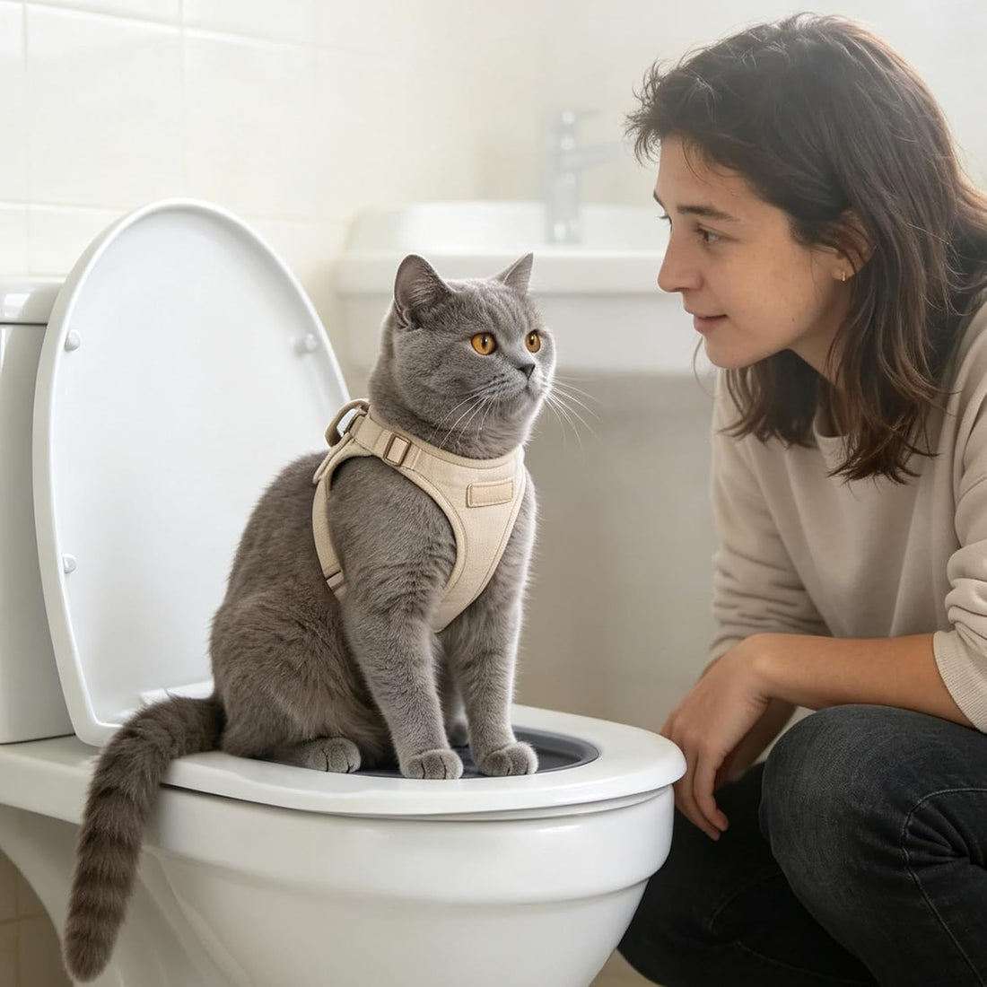 Cat Toilet Trainer Kit,Cat Potty Toilet Training Kit-Train Your Cat