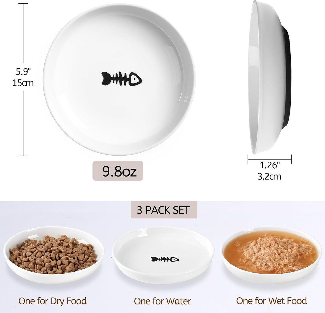 WROSWT No Spill Cat Bowls,Cat Food Bowl,Anti Whisker Fatigue Healthy