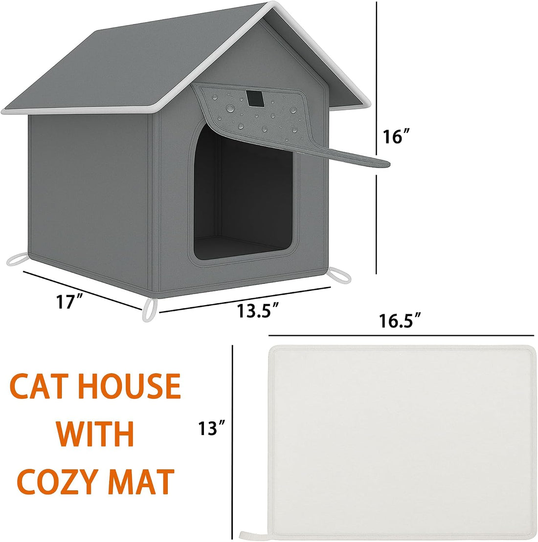 Loyareal Outdoor Cat House with Cozy Cushion