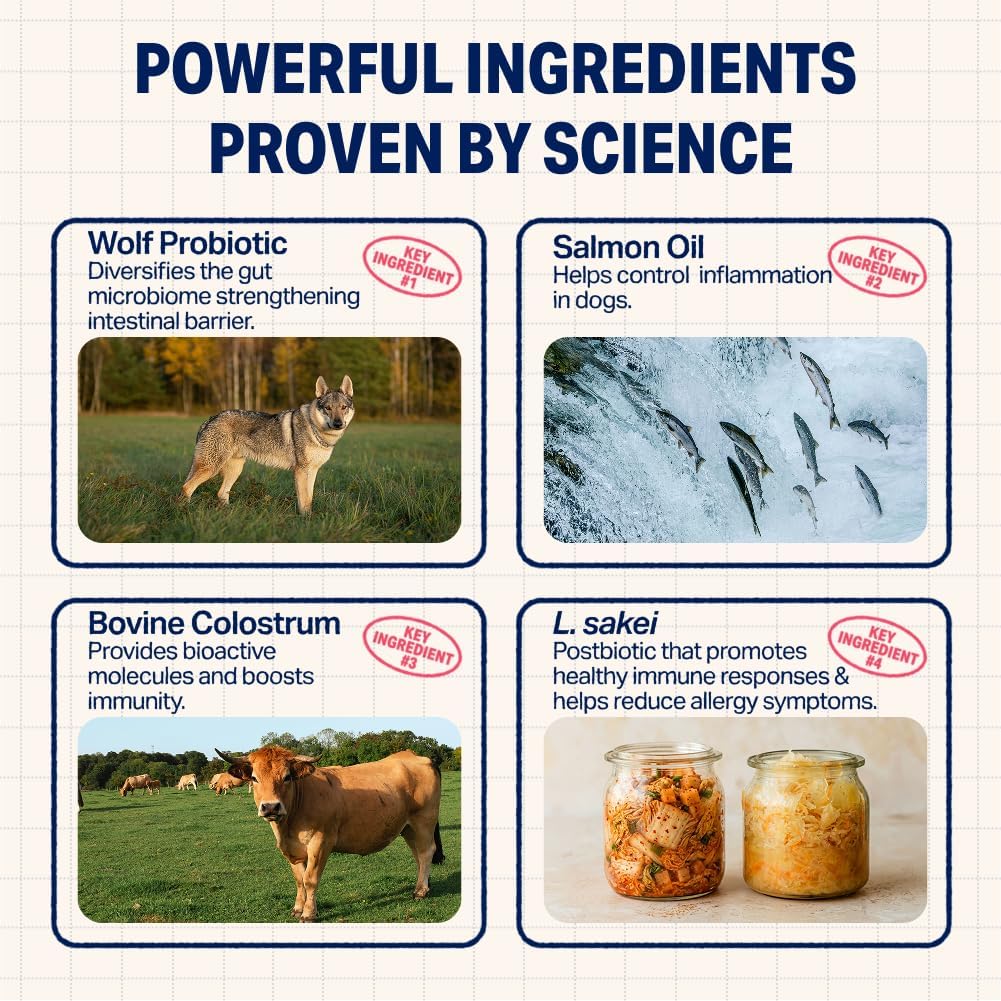 Allergy Dog Chews, Immune and Gut Health Support, 30 Chews