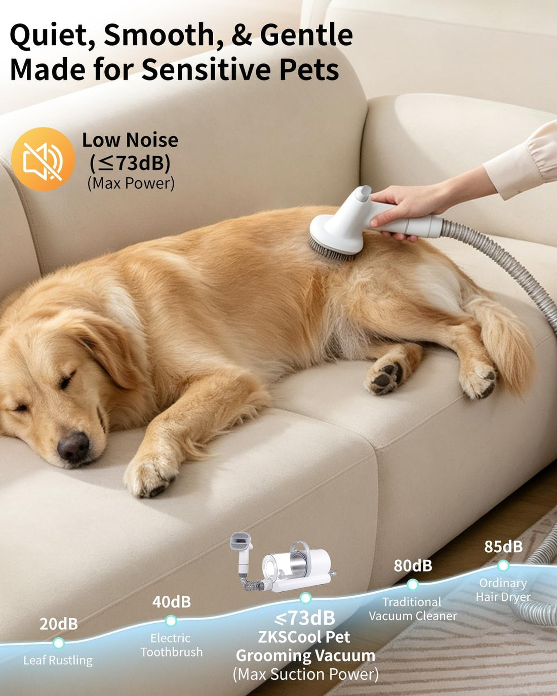 ZKSCOOL Dog Grooming Kit & Dog Grooming Vacuum with Suction