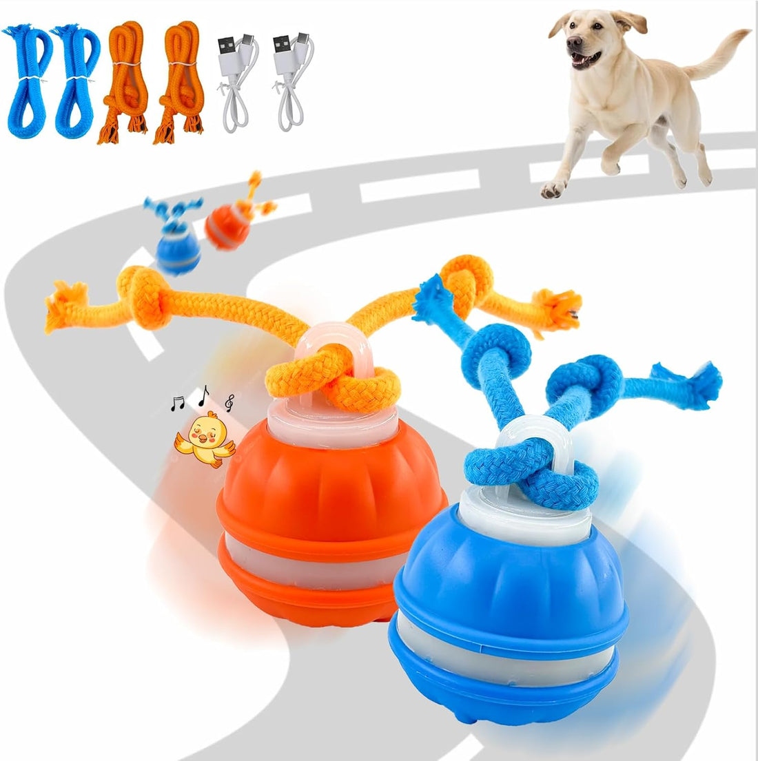 P06 Smart Interactive Dog Toys Dog Balls with Rope for Small Medium