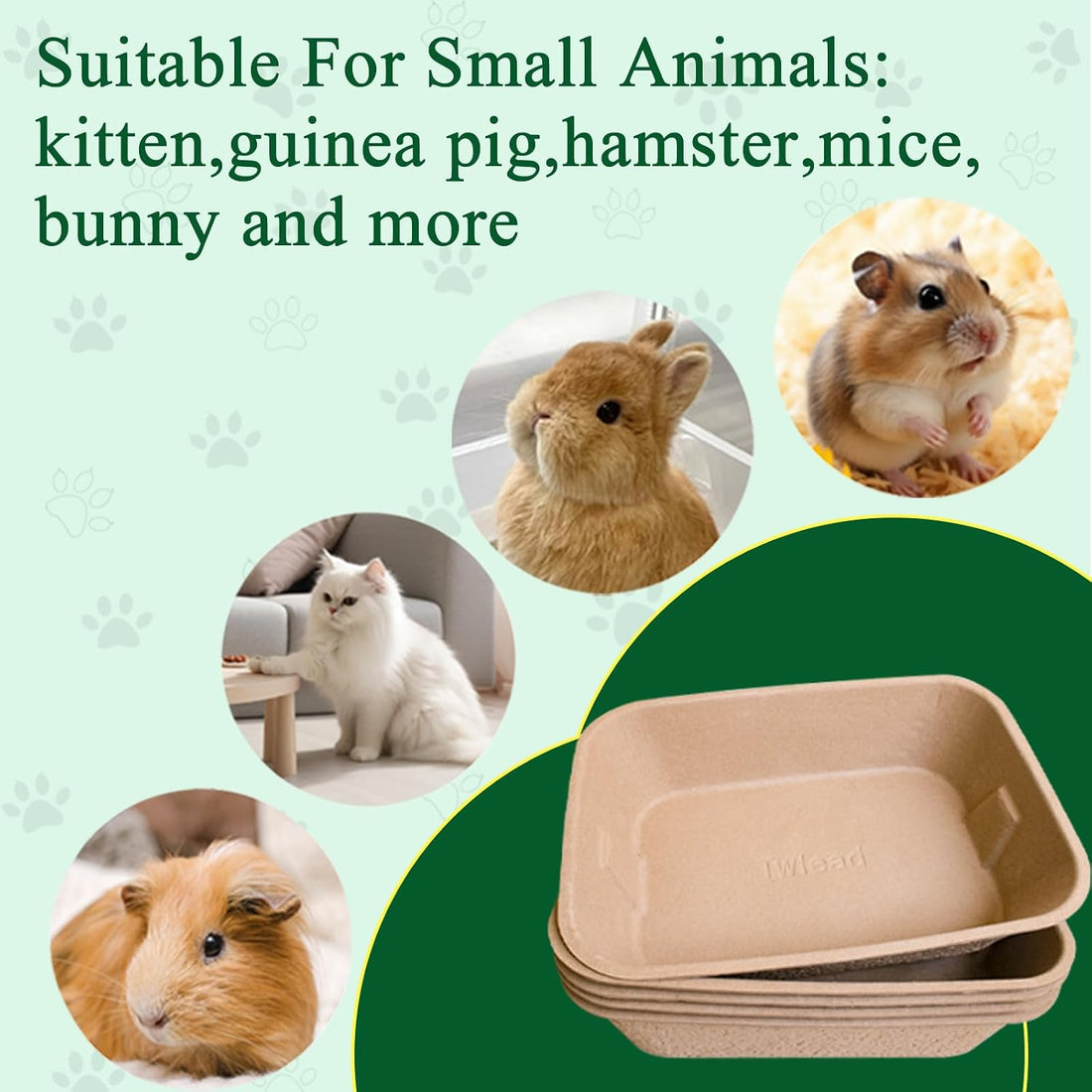 Twlead Disposable Cat Litter Box Eco Friendly 100% Recycled Paper Cat