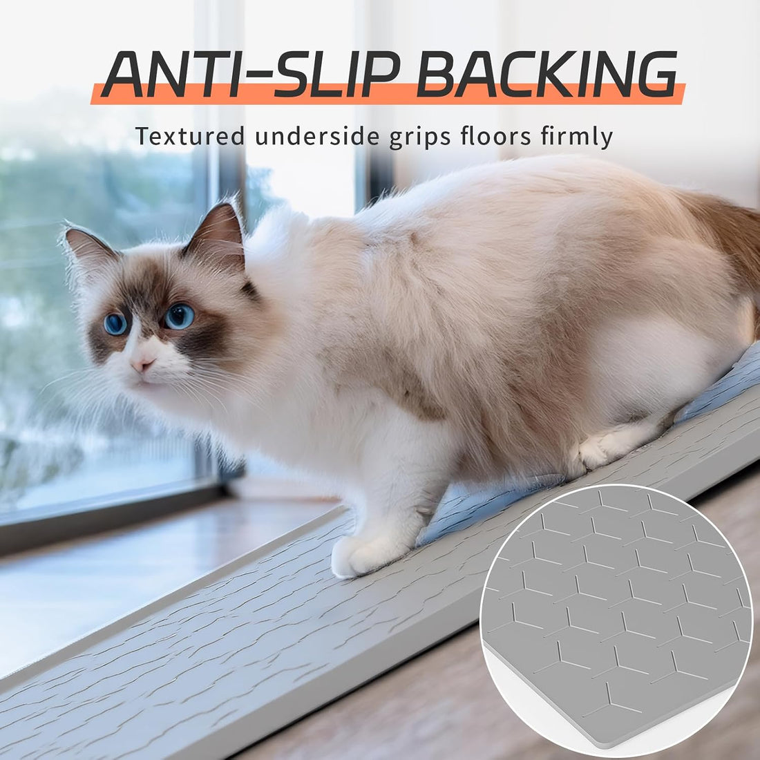 Bulkniu Silicone Cat Litter Mat, 24"x16", Raised Edge Waterproof